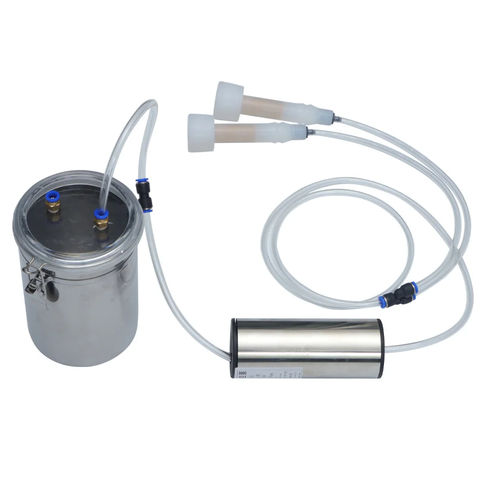 

2L Electric Milking Machine Cow Goat Sheep Stainless Steel Bucket Suction Vacuum Pump Household Milker Milking Machines (US Plug