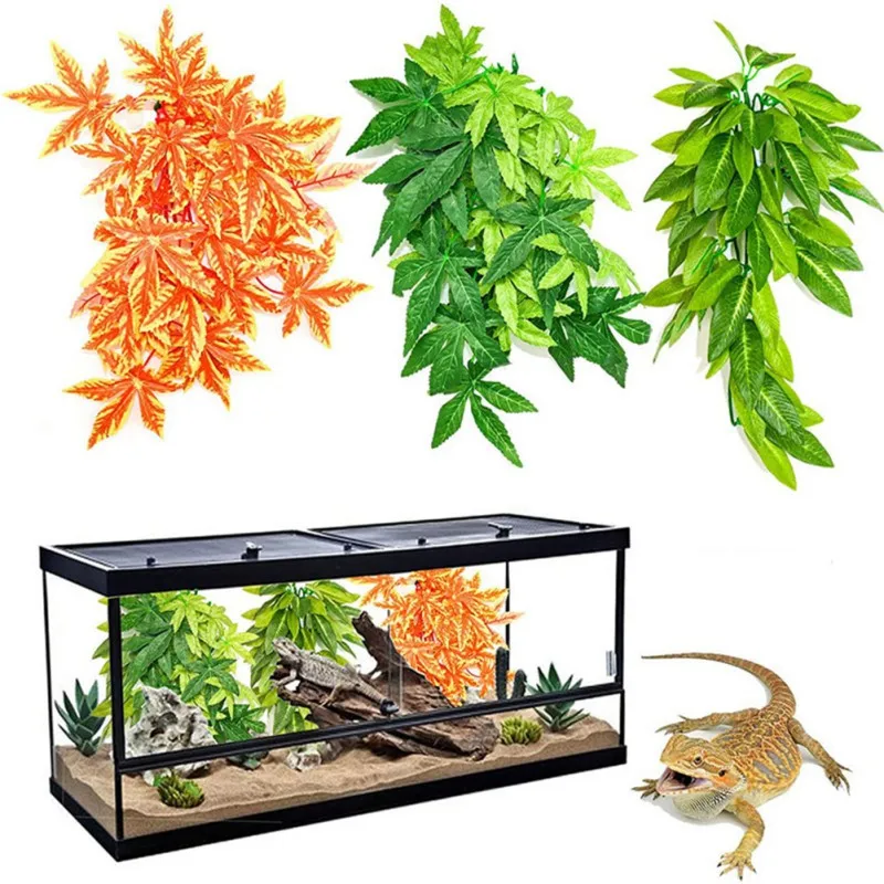 

12 Inch Reptile Lizards Terrarium Decoration DIY Aquarium Fish Tank Plant Fake Hanging Realistic Artificial Vine Pet Supplies