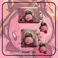 cute cartoon indignation kirby earphone case for airpods 12 3 pro wireless bluetooth headset classic game pendant cover fundas