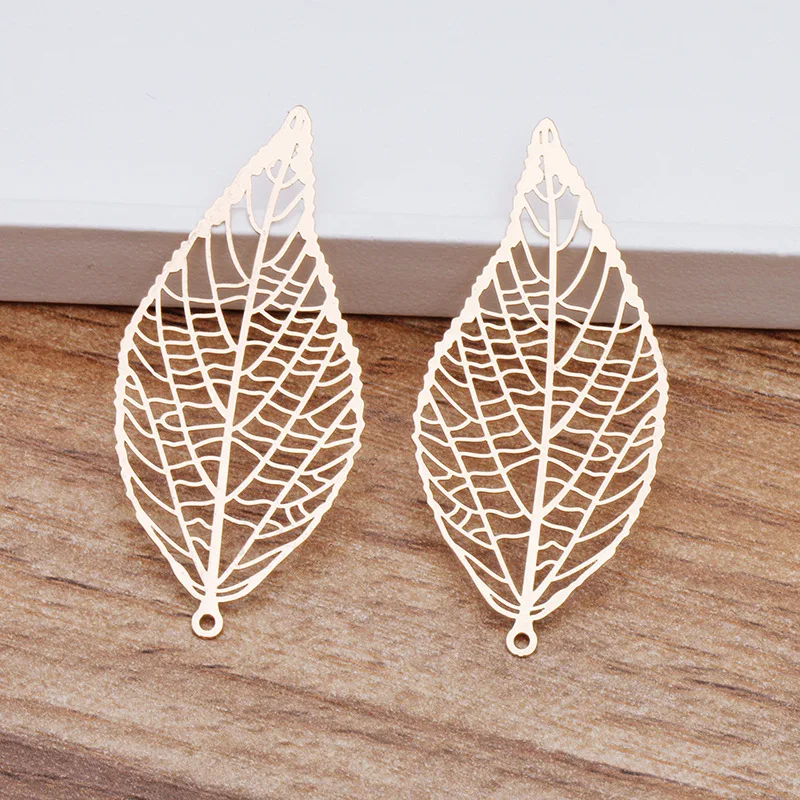 43x20mm Filigree Leaf Earring &amp Pendant Drops Findings DIY Crafts Vintage Charms Metal Hair Clasp Bu Yao Making Multi-color | Украшения