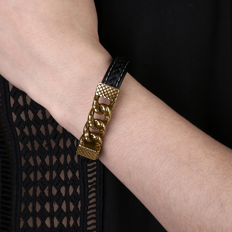 MOZO Мода 2020 Новый трендовый мужской браслет из натуральной кожи подвеска в виде