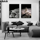 Пространства плакат с изображением космонавта Фэнтези земля Луна планета холст картина Современные настенные картины для Гостиная номер домашнего украшения