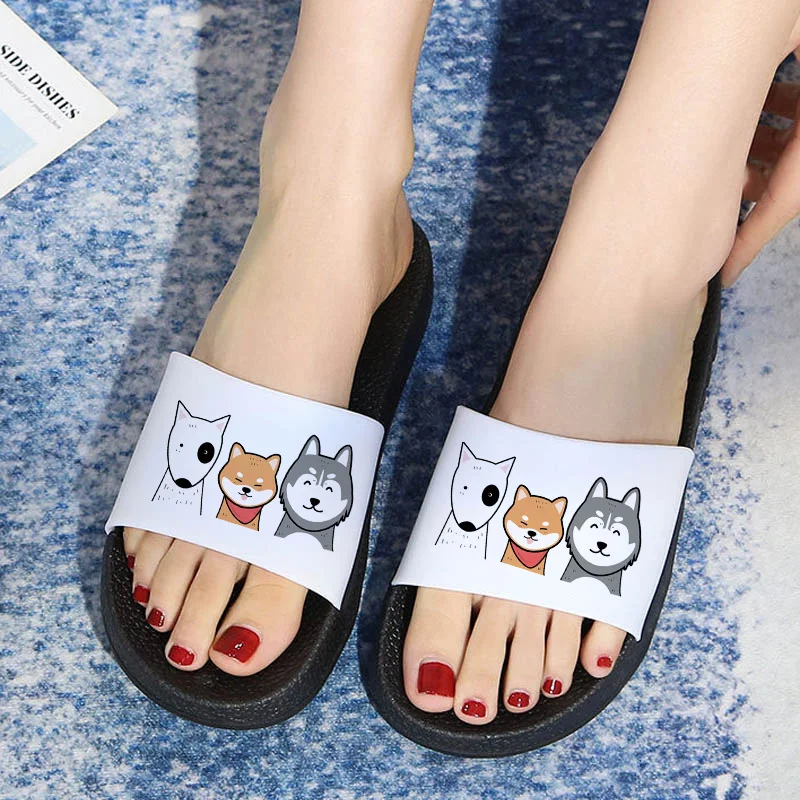 

2021 New women Slippers Sandals cartoon dog Casual Female Shoes woman indoor slipper Non-slip Home Thick Soled EVA Flip Flops