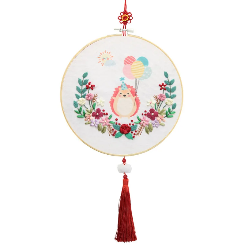 DIY цветочные картины Набор для вышивки лентами с обручем начинающих рукоделие