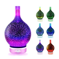 3d led light fireworks glass shape air humidifier cool mist purifier aromatherapy machine aroma humidifier 7 color night light