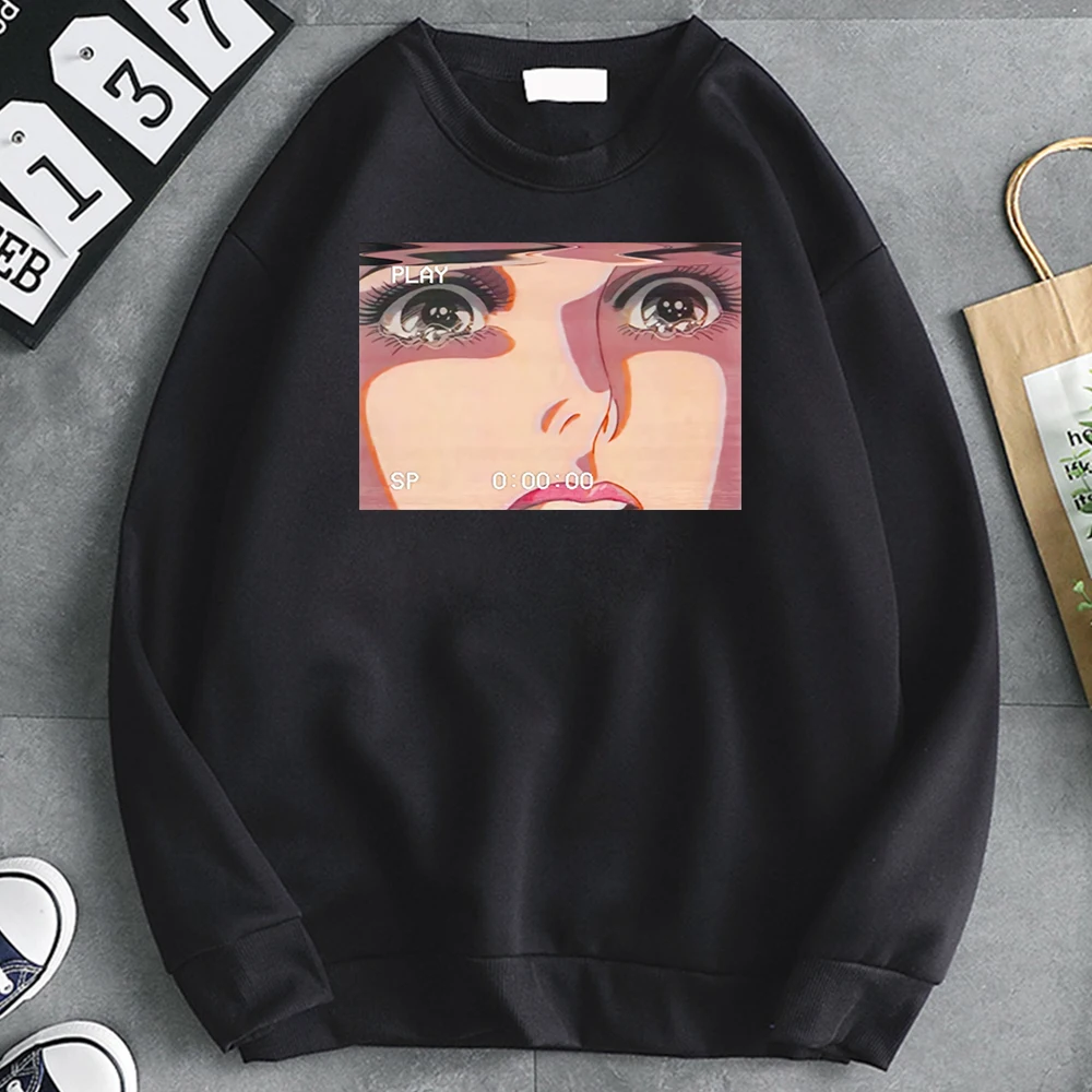 

Свитшот мужской свободного покроя с принтом «глаза плача»