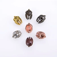 10pcs pack diy antique sliver gold color roman warrior gladiator helmet charms beads spacer beads for jewelry making