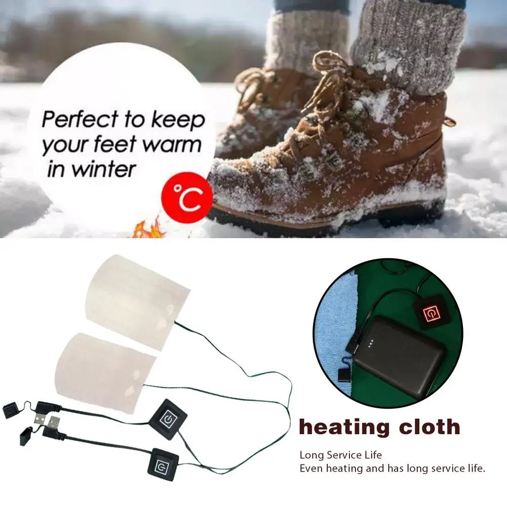 

5V Heated Pad Clothes Heating Pads Socks Boot Electric Heating Sheet Winter Heating Warmer Pad For Skiing Gloves Vest Jacket