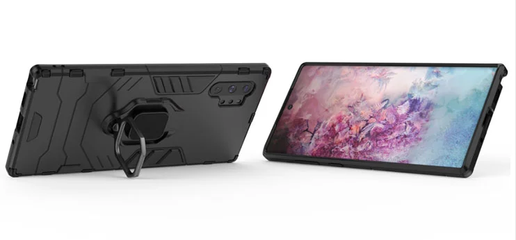 Для samsung Galaxy Note 10+ Чехол Броня PC чехол палец кольцо держатель Телефон чехол для samsung Note10 Plus чехол противоударный бампер