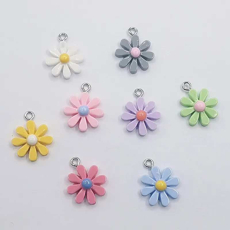 10 шт. милые Подвески из смолы в виде маленькой маргаритки подвески подсолнуха для