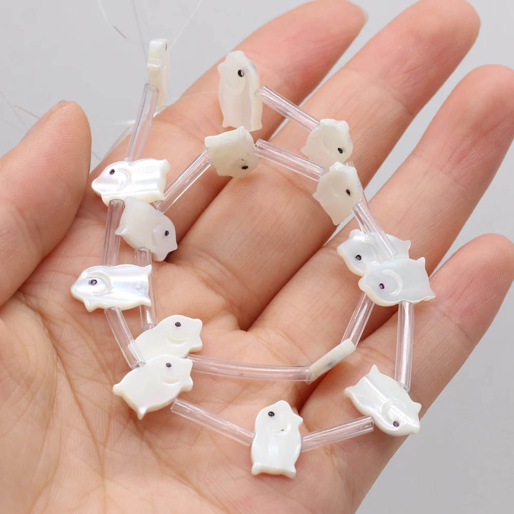 

5pcs Natural Seawater Shell Beads Cute Pig Shape Shell Loose Beaded for Making DIY Jewerly Necklace Accessories 8x14mm