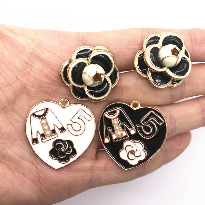5 шт./упак. спринтом Цифры сердце 3D цветок сплава и металлическими декоративными
