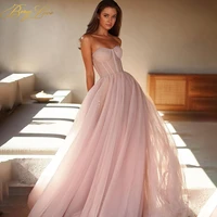 berylove pink tulle prom dresses strapless sweetheart long party dress elegant evening gown high waist vestidos de c%c3%b3ctel