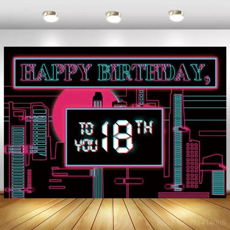 

Count Down Board Happy Birthday Musical Theme Backdrops Photography Sweet 18TH 20th Party Poster Photo Background For Photophone
