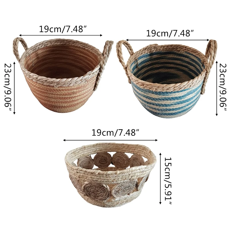 

Photography Blanket Basket Props Infant Photo Props Crochet Straw Bed for Babies 0-1 Years