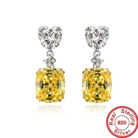 nature 6ct topaz diamond earrings 100 real 925 sterling silver party wedding dangle earrings for women men engagement jewelry
