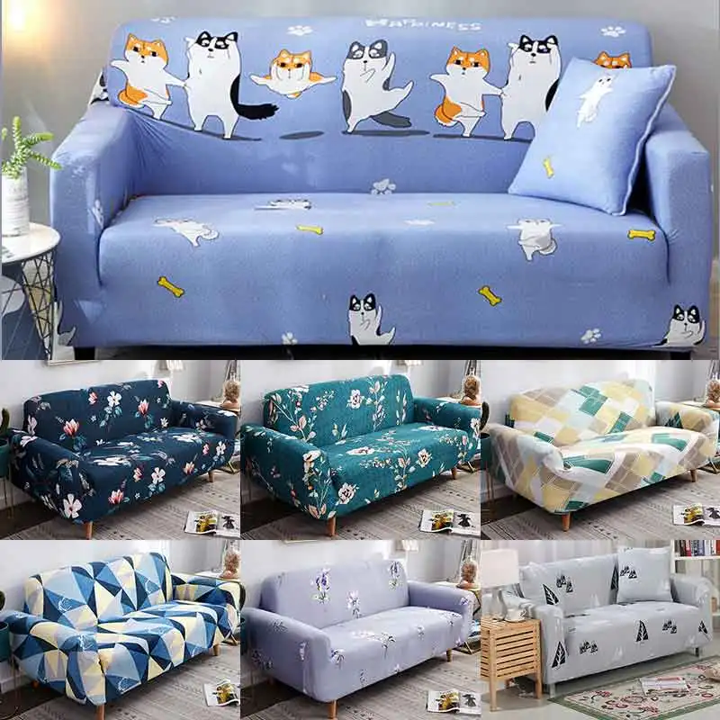 Эластичный чехол для дивана с милым мультяшным изображением собаки корги кресла