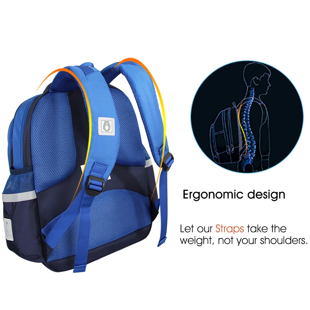 Aoking Kids School Bag Safe Boys Spacious Waterproof Printing Cute Animal Backpacks For Children Reflective Casual Daypack