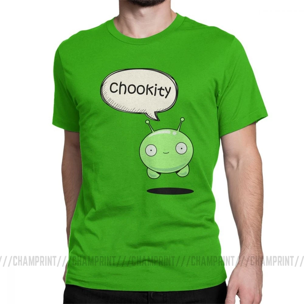 Мужская футболка Chookity Mooncake, Moon Cake Final Space Crazy, топы с круглым вырезом и коротким рукавом, чистый хлопок, футболка с принтом, футболка размера плюс - Цвет: Зеленый