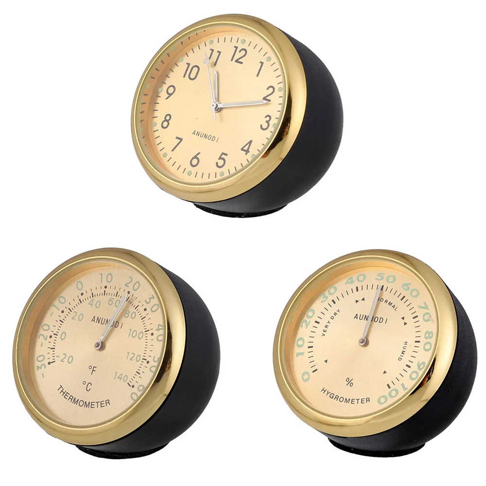 Автомобильные Часы Круглые светящиеся кварцевые часы механический термометр