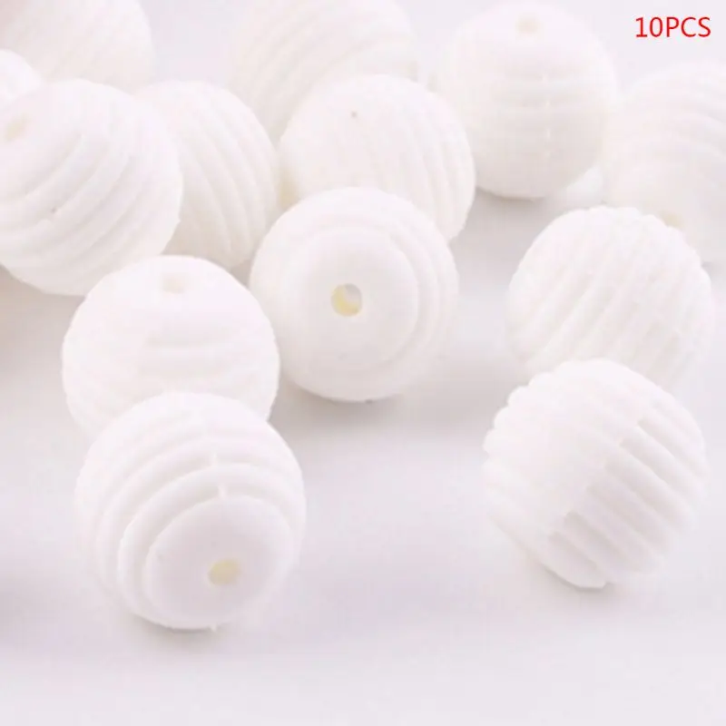 Bolas de silicona para dentici&oacute;n de beb&eacute;, collar de cuentas redondas en espiral, accesorios de cadena para chupete, 10 unids/paquete-3
