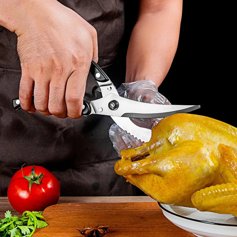 

Mutifunctional Chicken Bone Scissors Stainless Steel Scissors Kitchen Scissors Barbecue Chicken Fish Bone Food Scissors