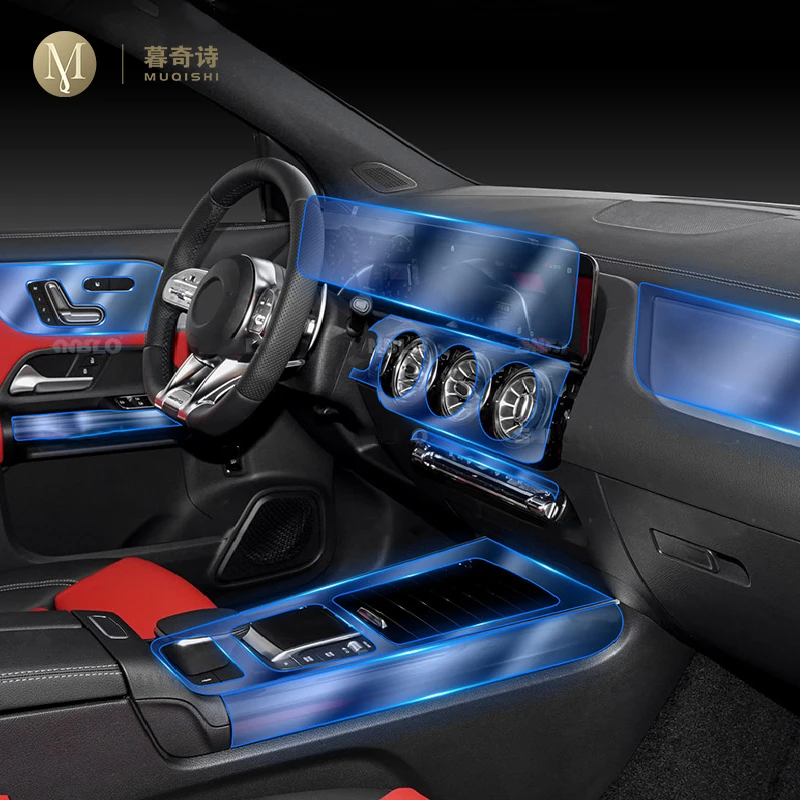 

For Mercedes-Benz AMG GLA 35 45 2021 Car Interior Center console Invisible suit TPU protective film Anti-scratch Accessories