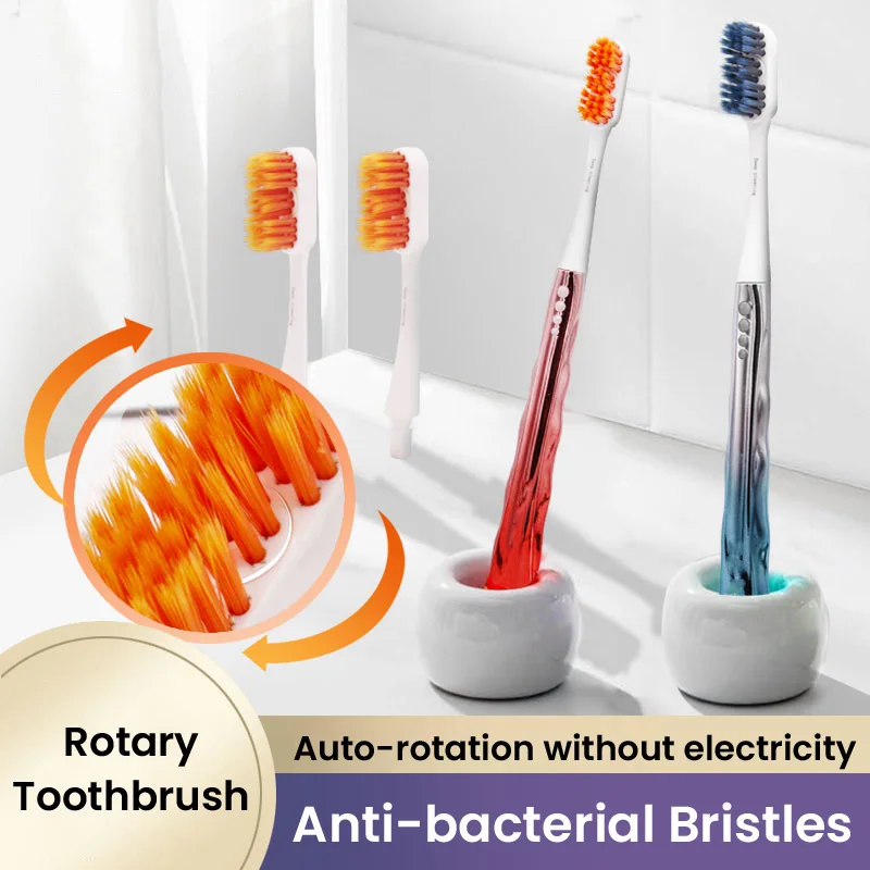 

Ультратонкая Мягкая зубная щетка для глубокой чистки зубов, портативная дорожная зубная щетка для ухода за полостью рта, вращающаяся зубная щетка для чистки зубов