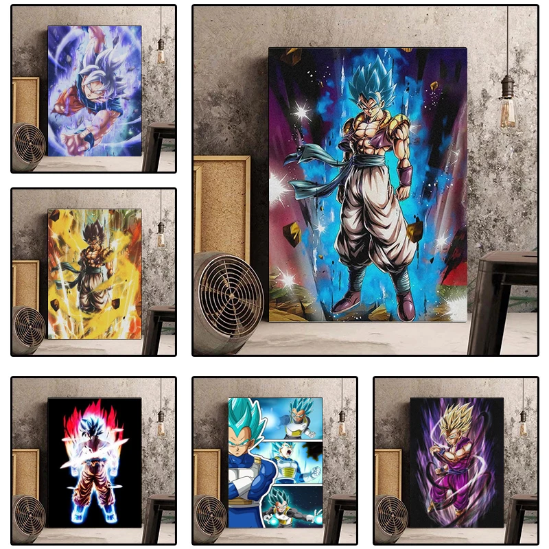 

Anime Dragon Ball Canvas Painting Sun Gohan Super Saiyan Piccolo Tortoise Fairy Kakarot Character Poster HD Decorative Mural