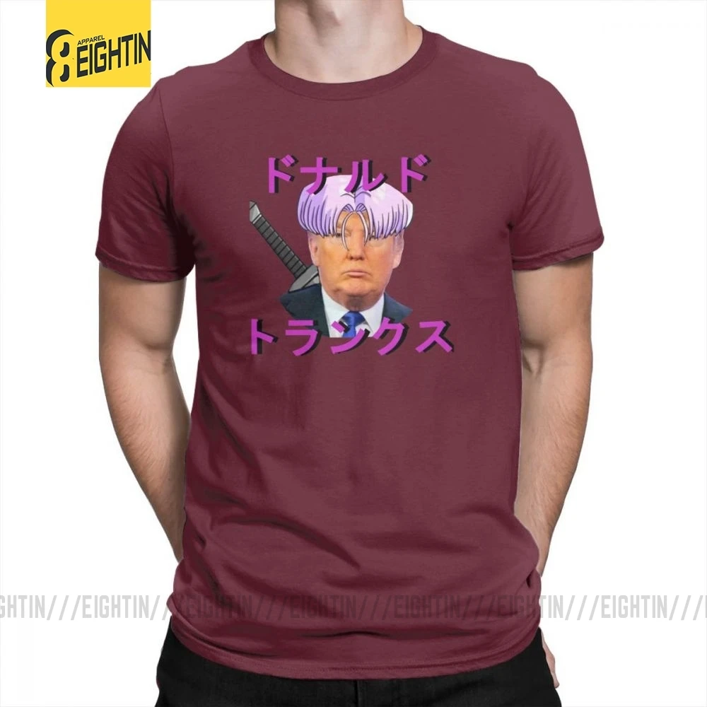 Vaporwave футболки Donald J trunks Футболка Мужская Высокое качество футболки с коротким рукавом большой размер хлопок смешной Стильный плюс - Цвет: Burgundy