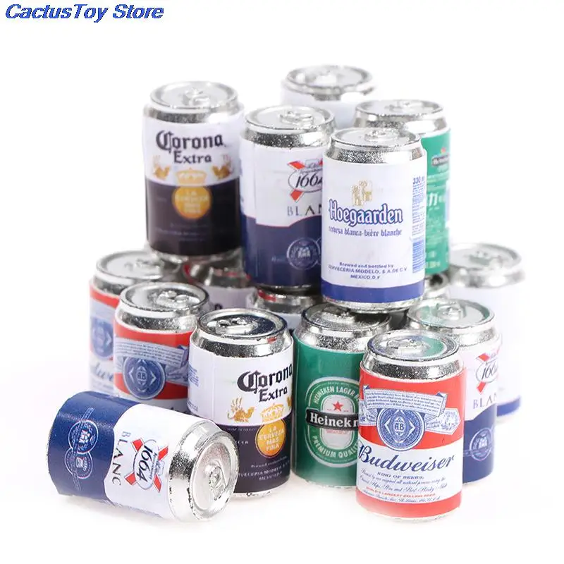 

4pcs Mix Colors Cute 3D Plastic Imitation Drink Cans Miniature Food Art Supply DIY Decoration Charm Craft