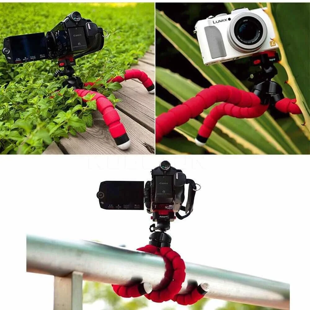 

100% Original Lucky Selfie Flex Pod Octopus Gorilla Tripod Free Phone Holder For Camera W/ With mobile phone clip