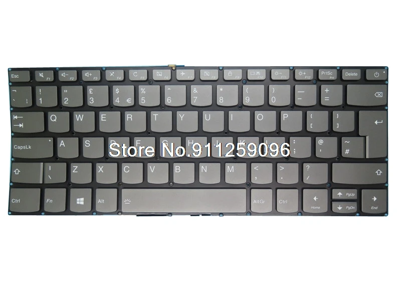 

Laptop Keyboard For Lenovo For Ideapad Slim 1-14AST-05 United Kingdom UK With Backlit Gray New