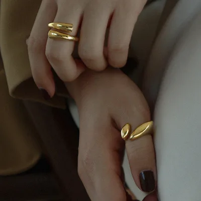 

Irregular Leaves Ring For Women Simple Cold Style Opening Ring Minority Design Accessory Exquisite Stylish Birthday Gift