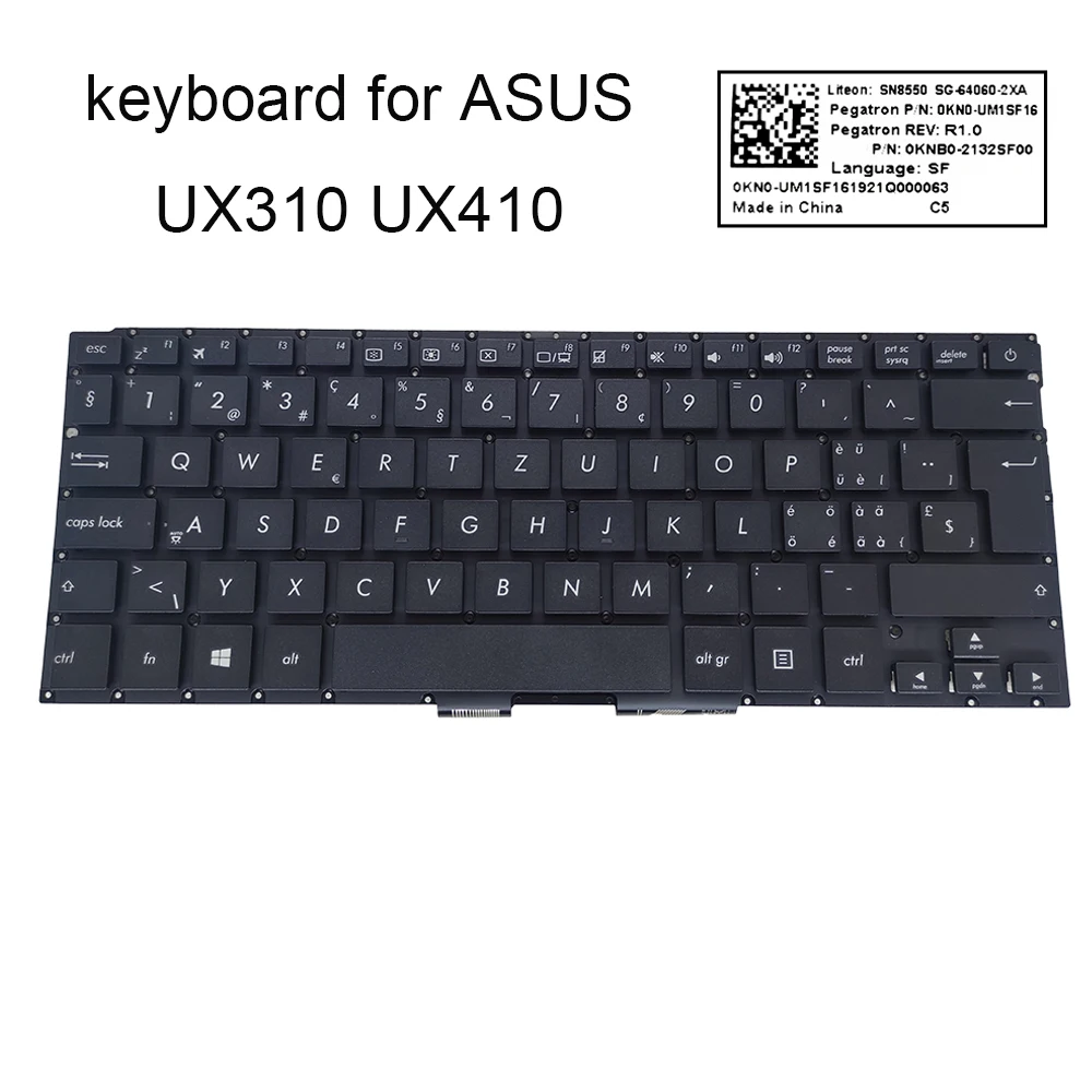 Клавиатура для ноутбуков ASUS ZenBook UX310 UX310UF UX310UQ UX310UA UX410 SW WB QWERTZ 0KN0 UM1WB16 UM1SF16 |