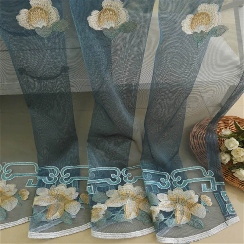 Шторы с вышивкой в европейском и американском стиле занавески на окна тканевые