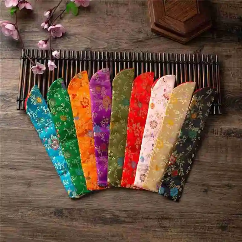 

Сумка для вентилятора в китайском стиле, винтажный складной чехол с цветочной вышивкой, пылезащитный держатель, карман