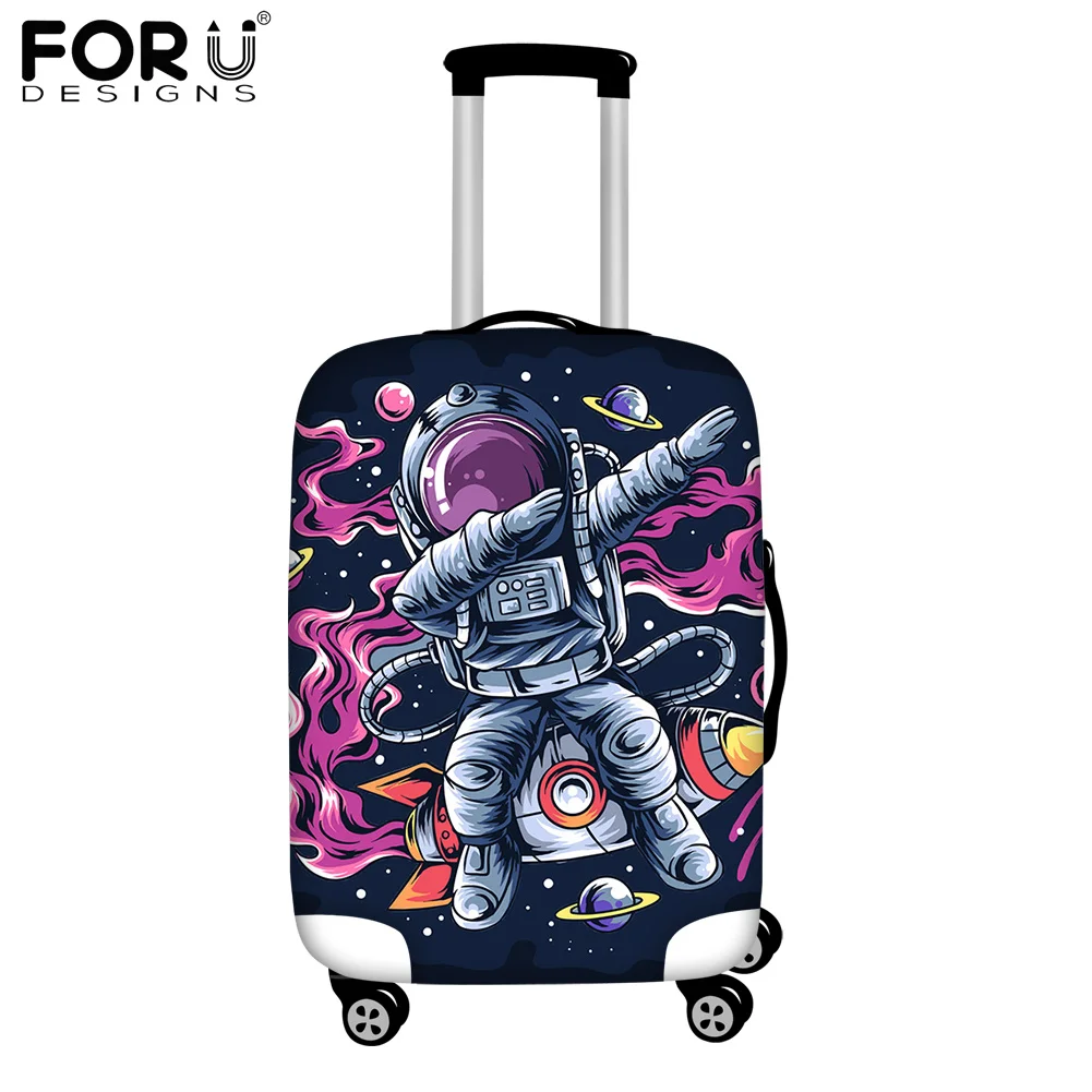 

FORUDESIGNS Thick Suitcase Protective Case For 18-32 Inch Funny Astronaut Print Travel Accessories Luggage Cover Dustproof Cover