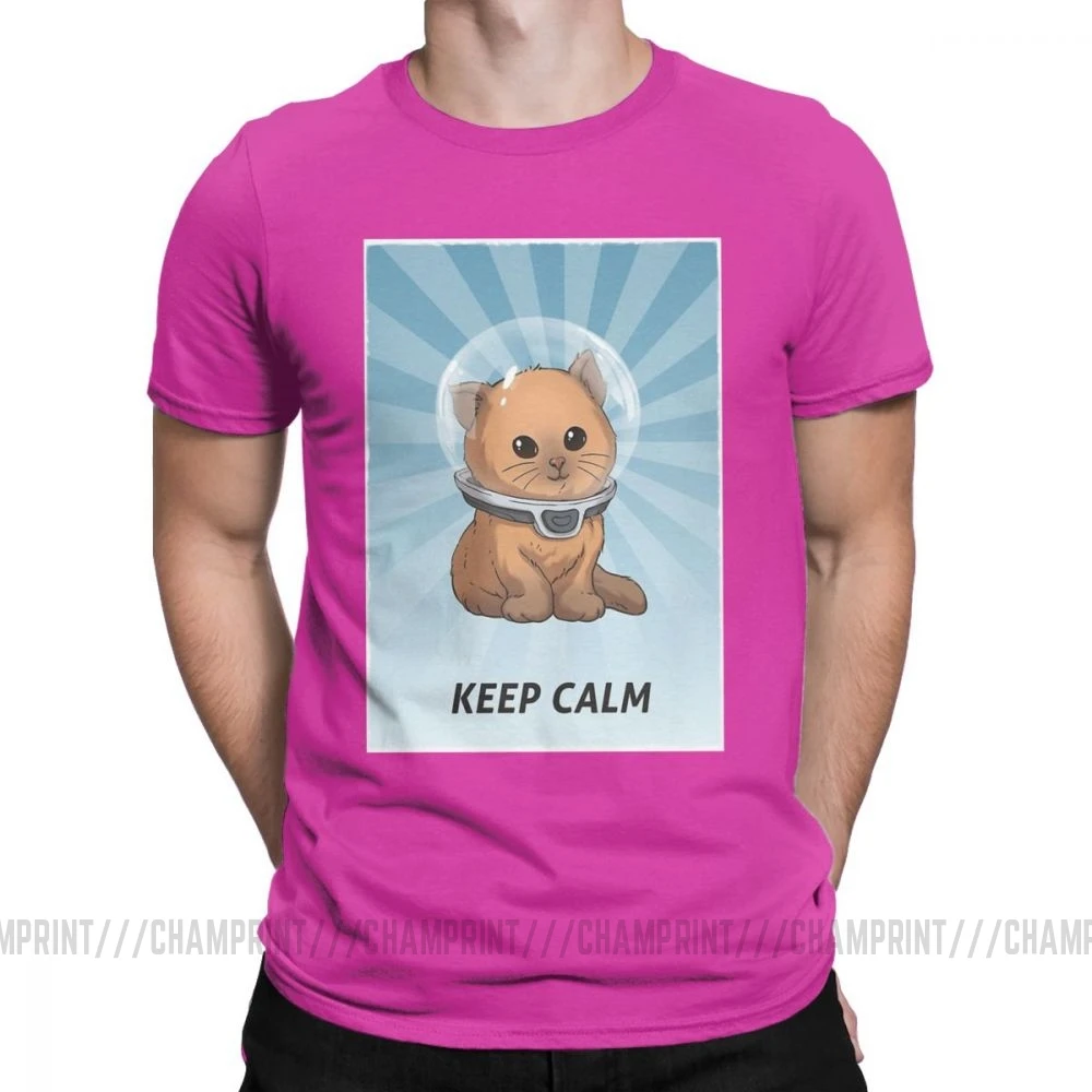 Винтаж Subnautica Keep Calm майки котенок для мужчин чистый хлопок футболки игры море Левиафан жнец Дайвинг рыба короткий рукав тройник - Цвет: Фуксия