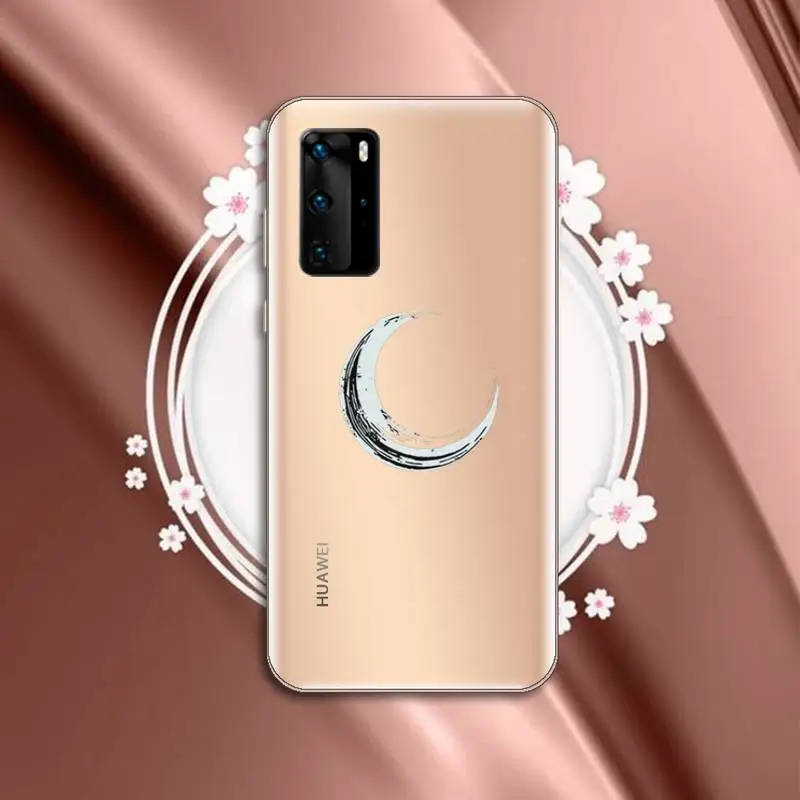 

Minimalista del fumetto della luna girl Phone Case Transparent for Huawei P honor 8 10i 20 30 40 smart 2019