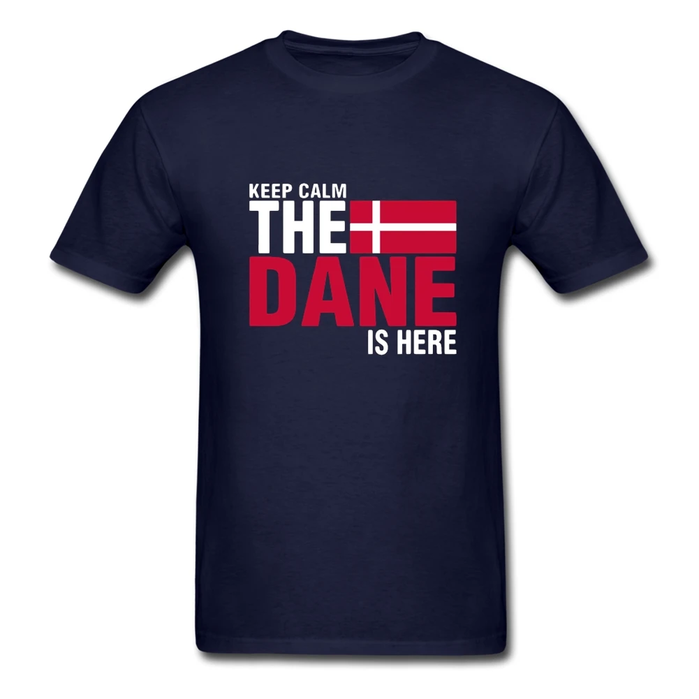 The Flag T shirt keep calm fear the dane is here Printed Tees Teenage Round Neck Short Sleeve Shirt Humor Cool Shirts | Мужская одежда