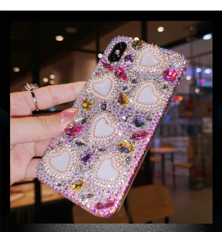 

3D Love Heart Glossy Crystal Case, for IPhone 12 Mini 11 Pro Max XS MAX XR XS X 6 6s 7 8 Plus