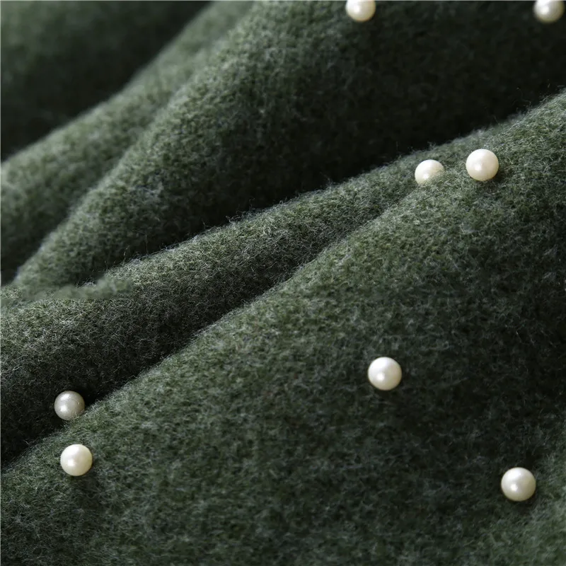 

New Fashion Winter Solid Pearl Scarf For Women/Lady Warm Wool Pashmina Shawls For Dress Cashmere Female Wraps Capes