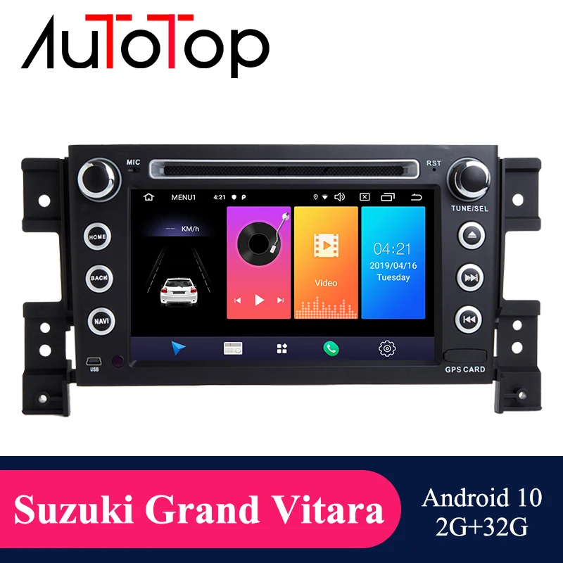 Автомагнитола AUTOTOP мультимедийный видеоплеер 2 Din на платформе Android 10 с дисплеем 7