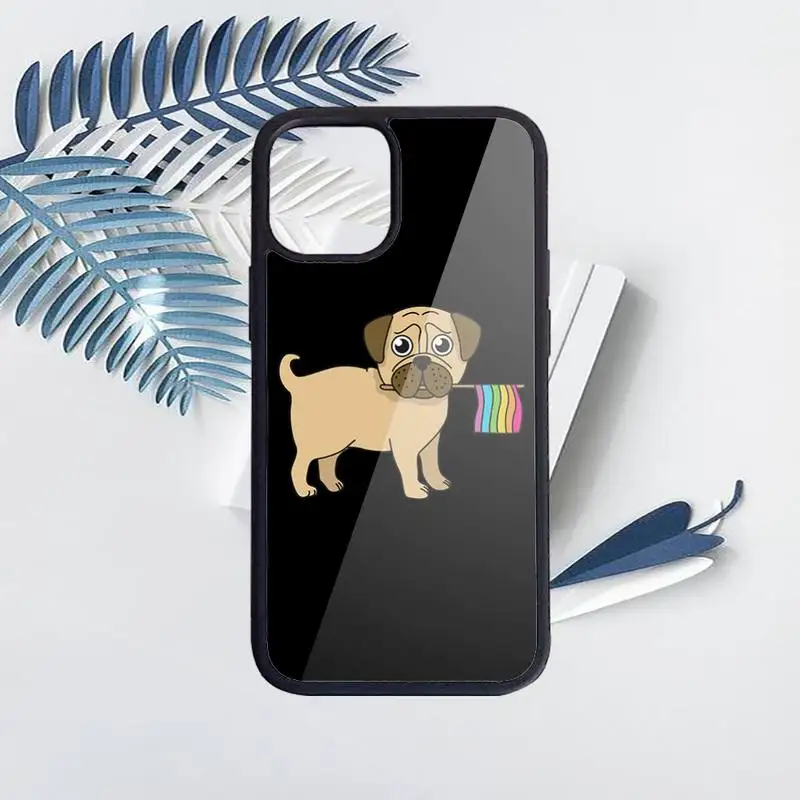 

Cute Cartoon Pug Animal Yoga Phone Case PC for iPhone 11 12 pro XS MAX 8 7 6 6S Plus X 5S SE 2020 XR