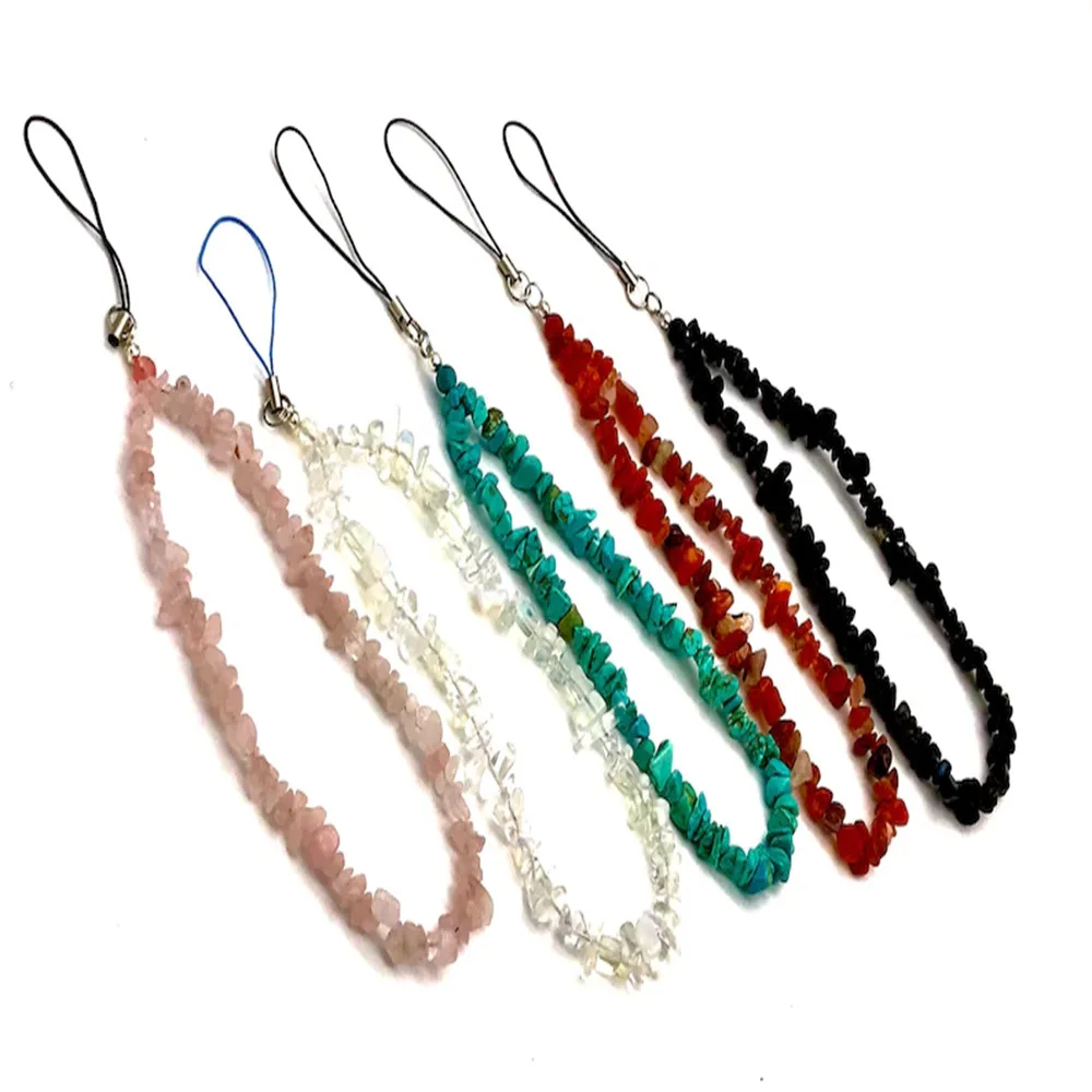 

Trendy Crushed Stone Mobile Phone Lanyard for Women Men Handmade Mobile Phone Chain Holder Fashion Jewelry