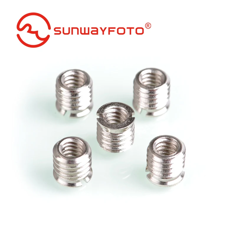 Sunwayfoto TN-1* 5 шт. из нержавеющей стали от 1/4 до 3/8 дюймов адаптер для штатива/втулка для головки штатива быстросъемная пластина