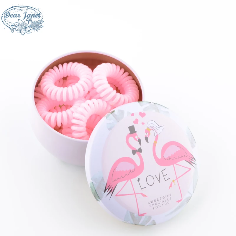 5Light pink 12 шт./кор. 3,5 см цветная резинка-пружинка для волос ремешки Инструменты для укладки головные уборы аксессуары для укладки с железный ящик для хранения - Цвет: 5Light pink