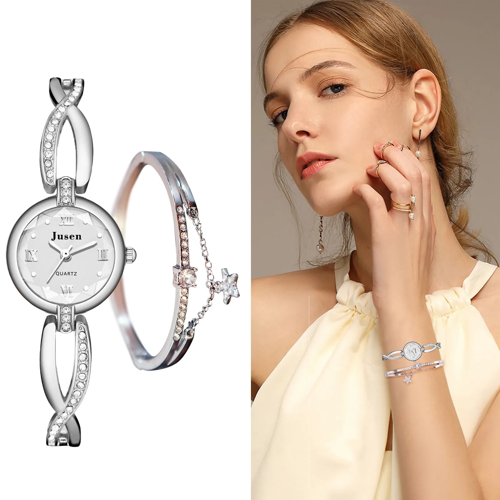 

Women fashion watches 2021 College Style Small Fine Bracelet Watch Fashion Diamond Student Bracelet Watch Gifts for the new year