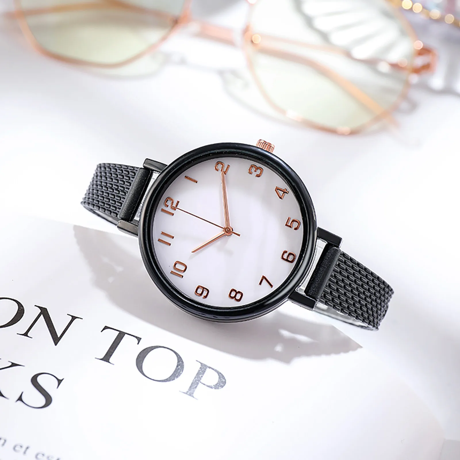 Часы Женские кварцевые с зеленым циферблатом модные повседневные из Малахита